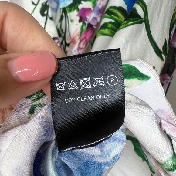 J. Dosi LA Celebrity Fashion Designer Silk‎ Floral Long Sleeve Blouse Top Size 1 - Picture 9 of 9